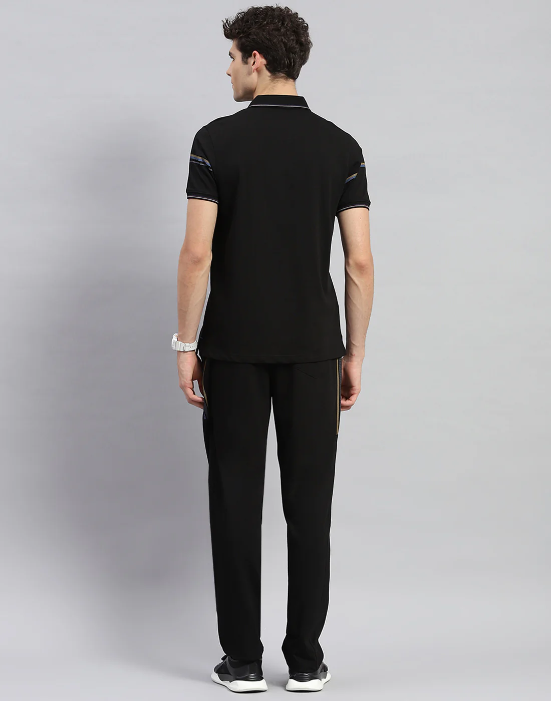 Men Black Solid  Half Sleeve Lower Set - Image 5