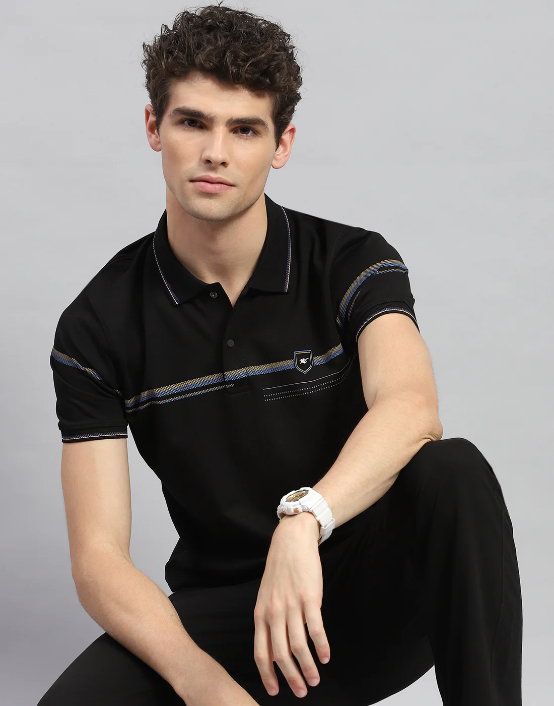 Men Black Solid  Half Sleeve Lower Set - Image 6