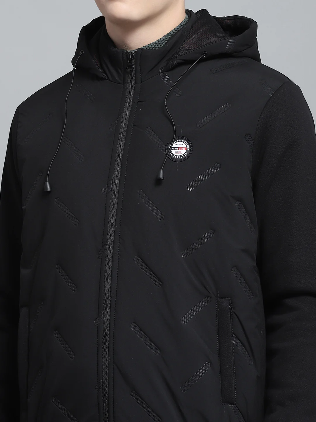 Men Black Solid Hooded Full Sleeve Sweatshirt - Image 8