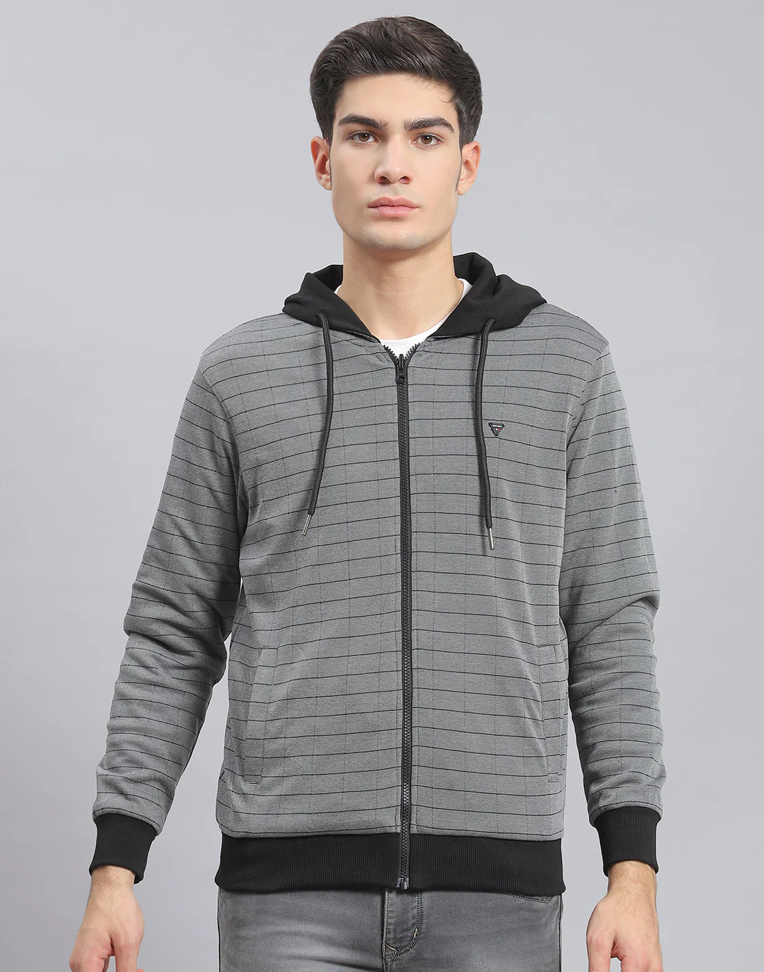 Men Black Solid Hooded Full Sleeve Reversible Sweatshirt - Image 6