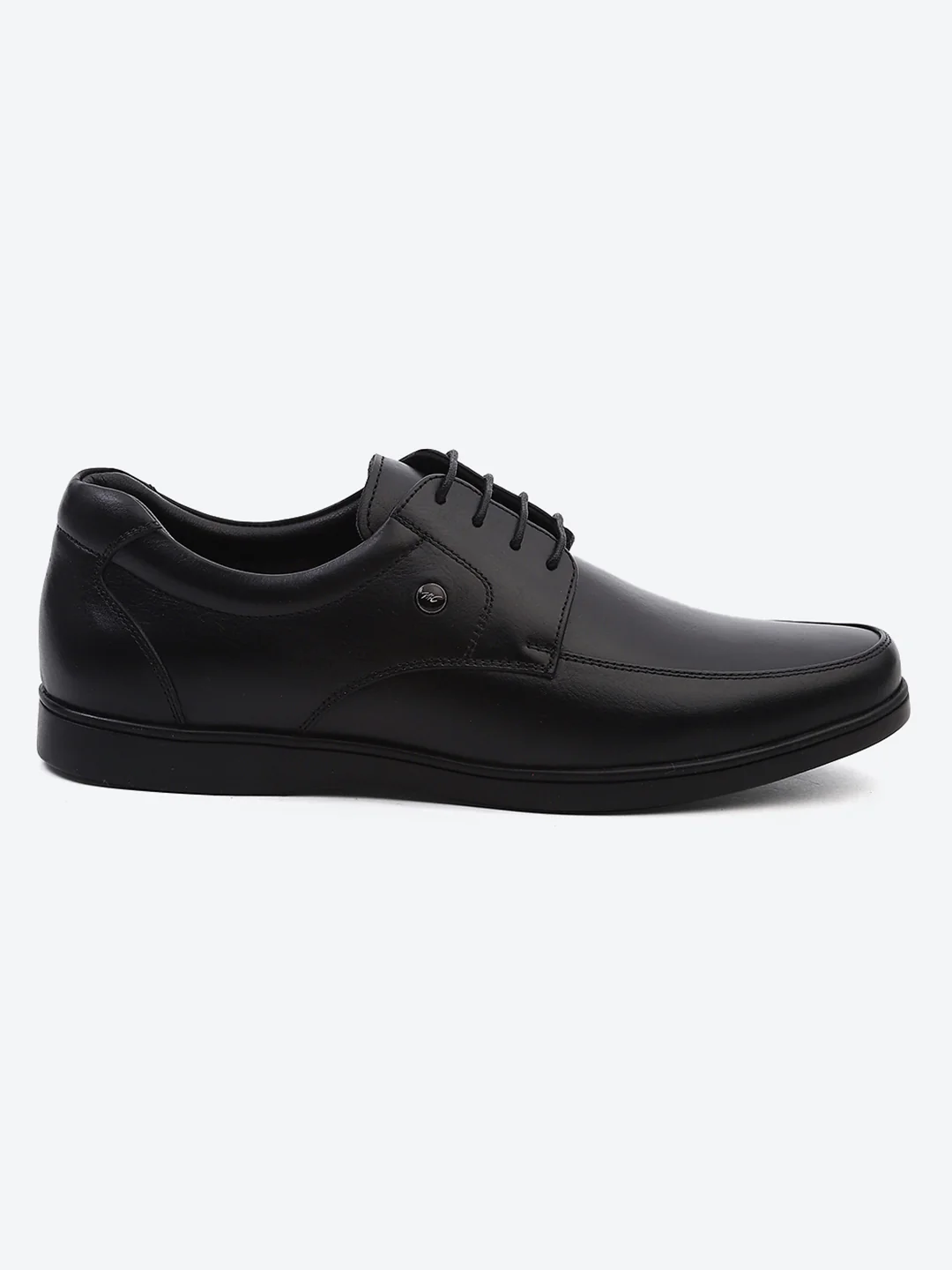 Men Black Solid Lace Up Genuine Leather Formal Derby - Image 4