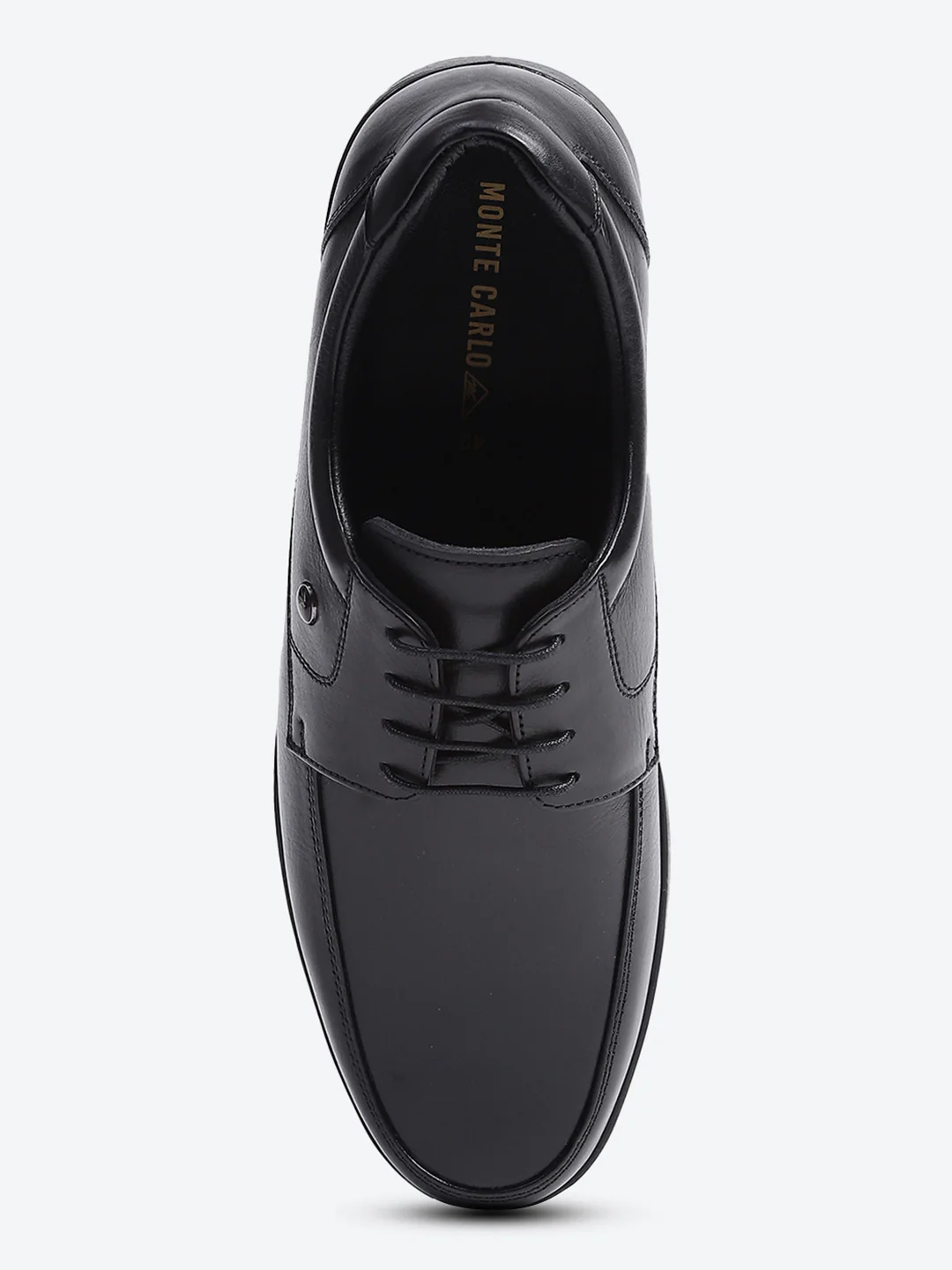 Men Black Solid Lace Up Genuine Leather Formal Derby - Image 5