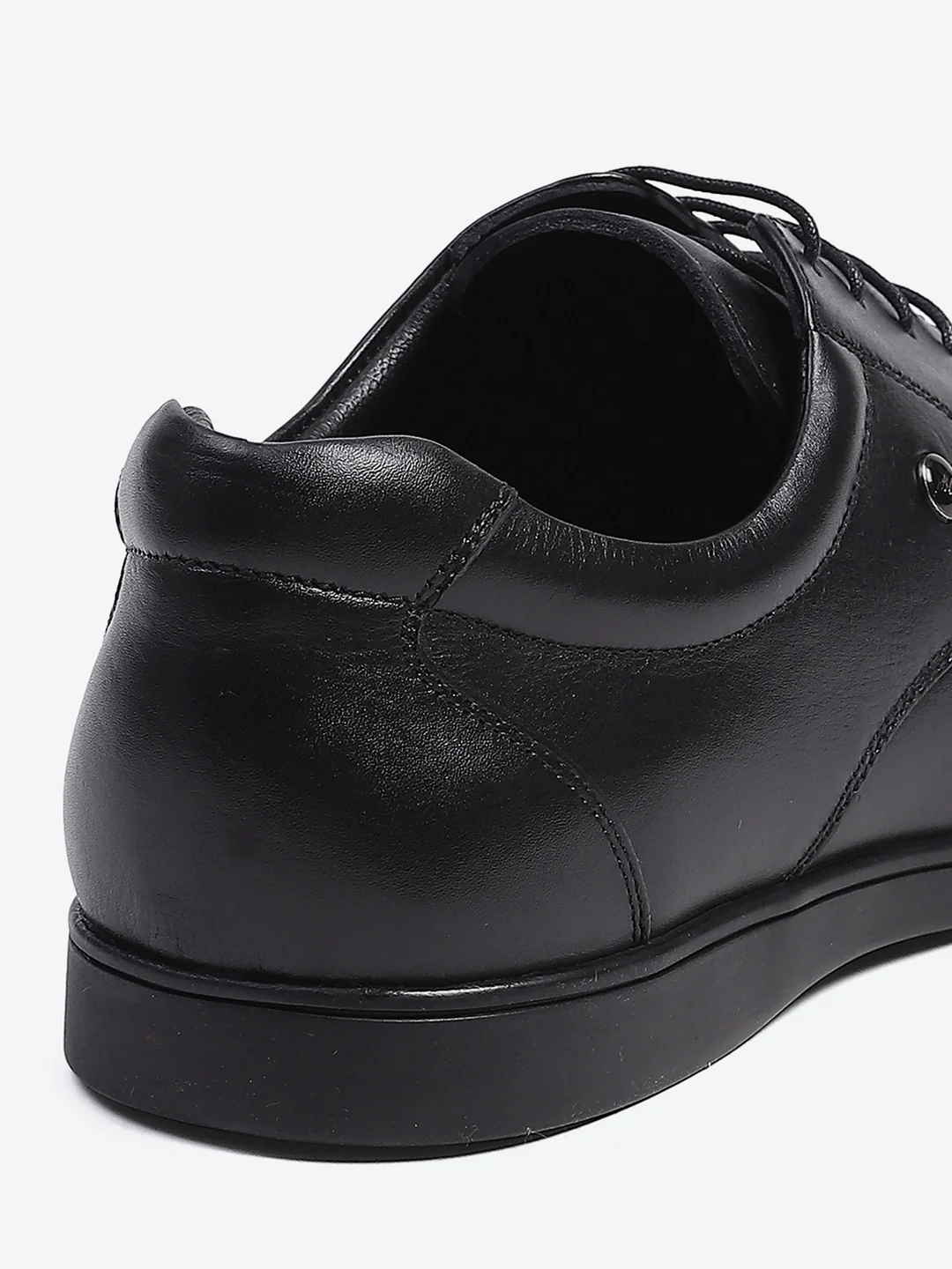 Men Black Solid Lace Up Genuine Leather Formal Derby - Image 8