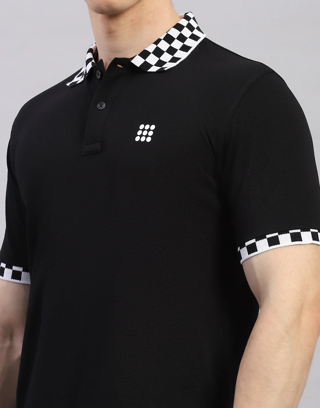 Rock.it Men Black Solid Polo Collar Half Sleeve T-Shirt - Image 6