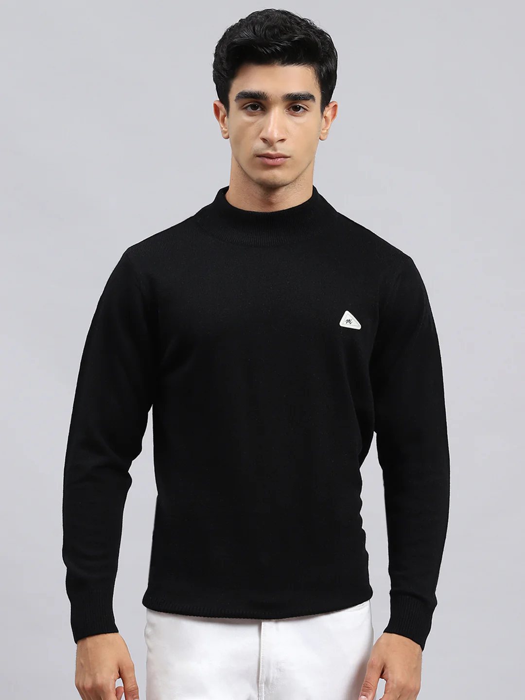 Men Black Solid Pullover - Image 2