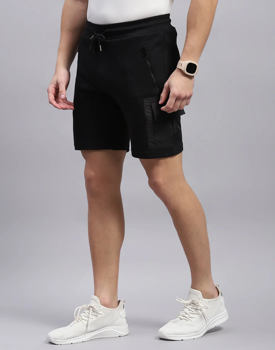 Men Black Solid Regular Fit Bermuda - Image 4