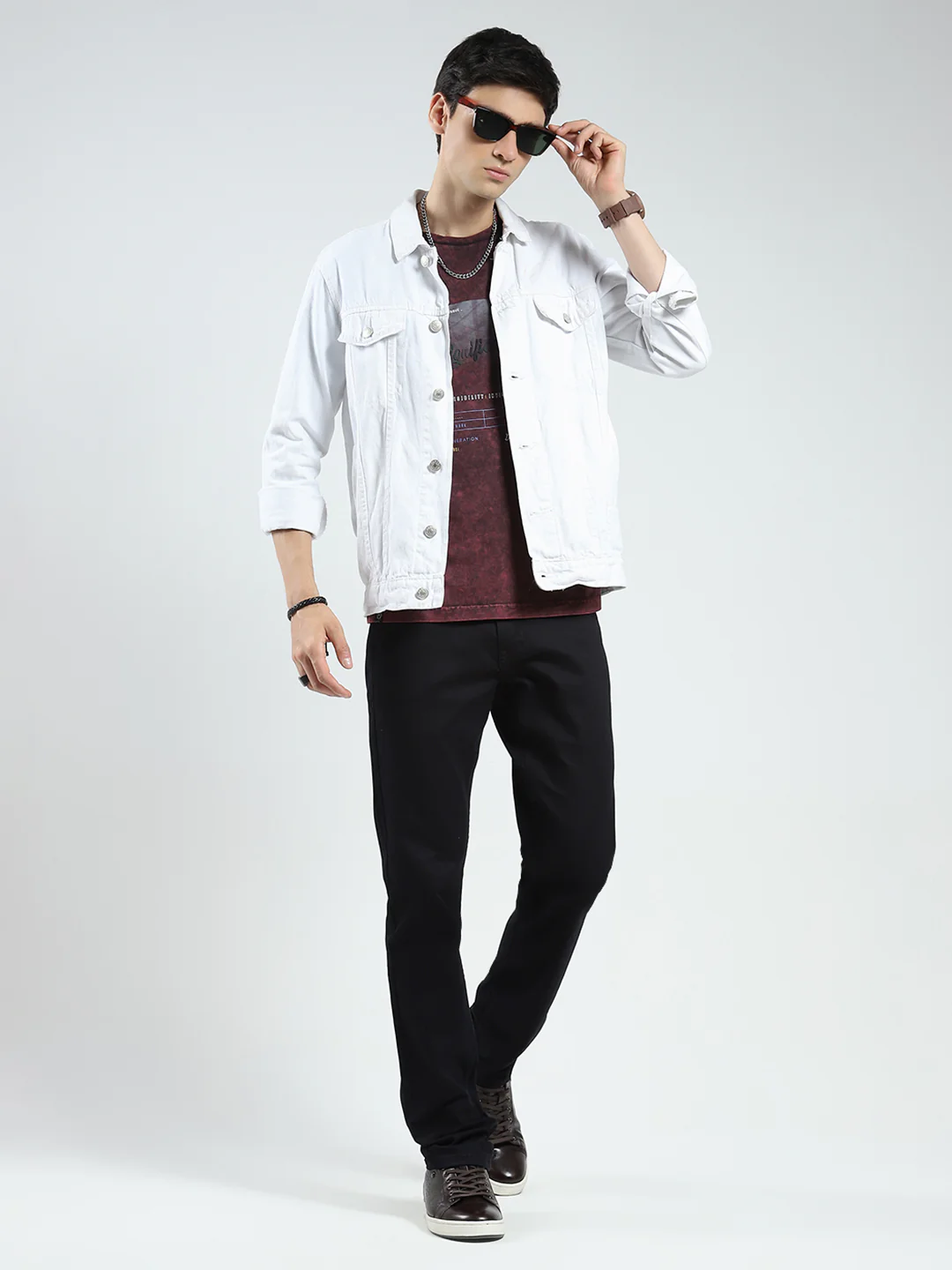 Men Black Solid Skinny Fit Denim - Image 2