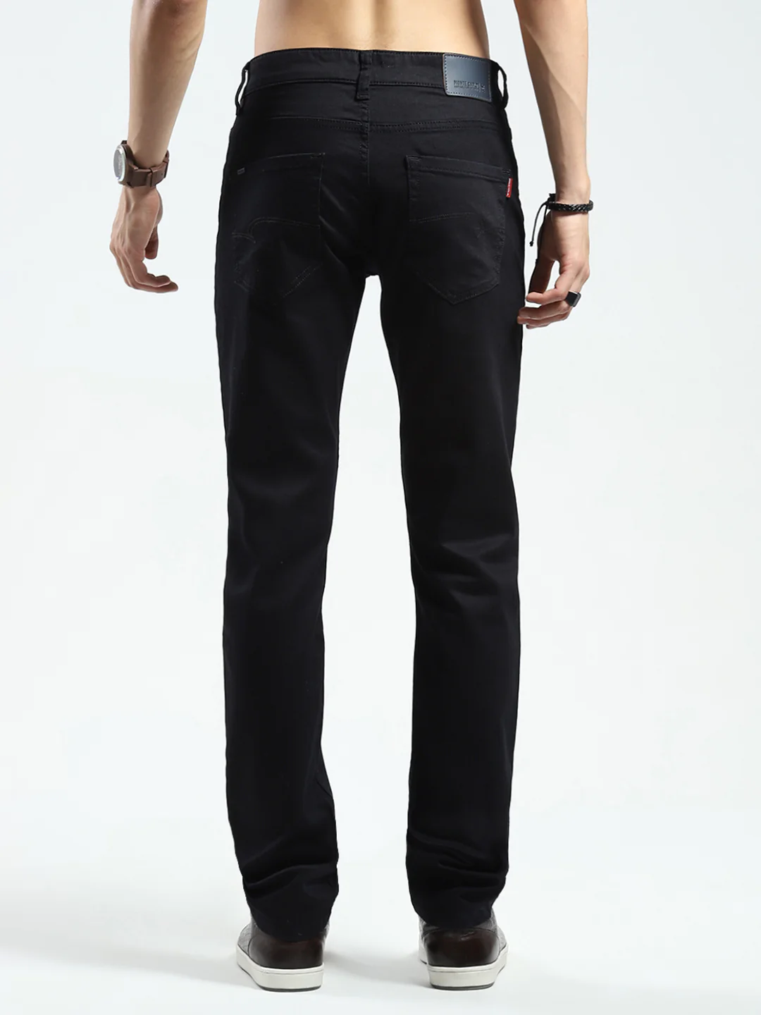 Men Black Solid Skinny Fit Denim - Image 5