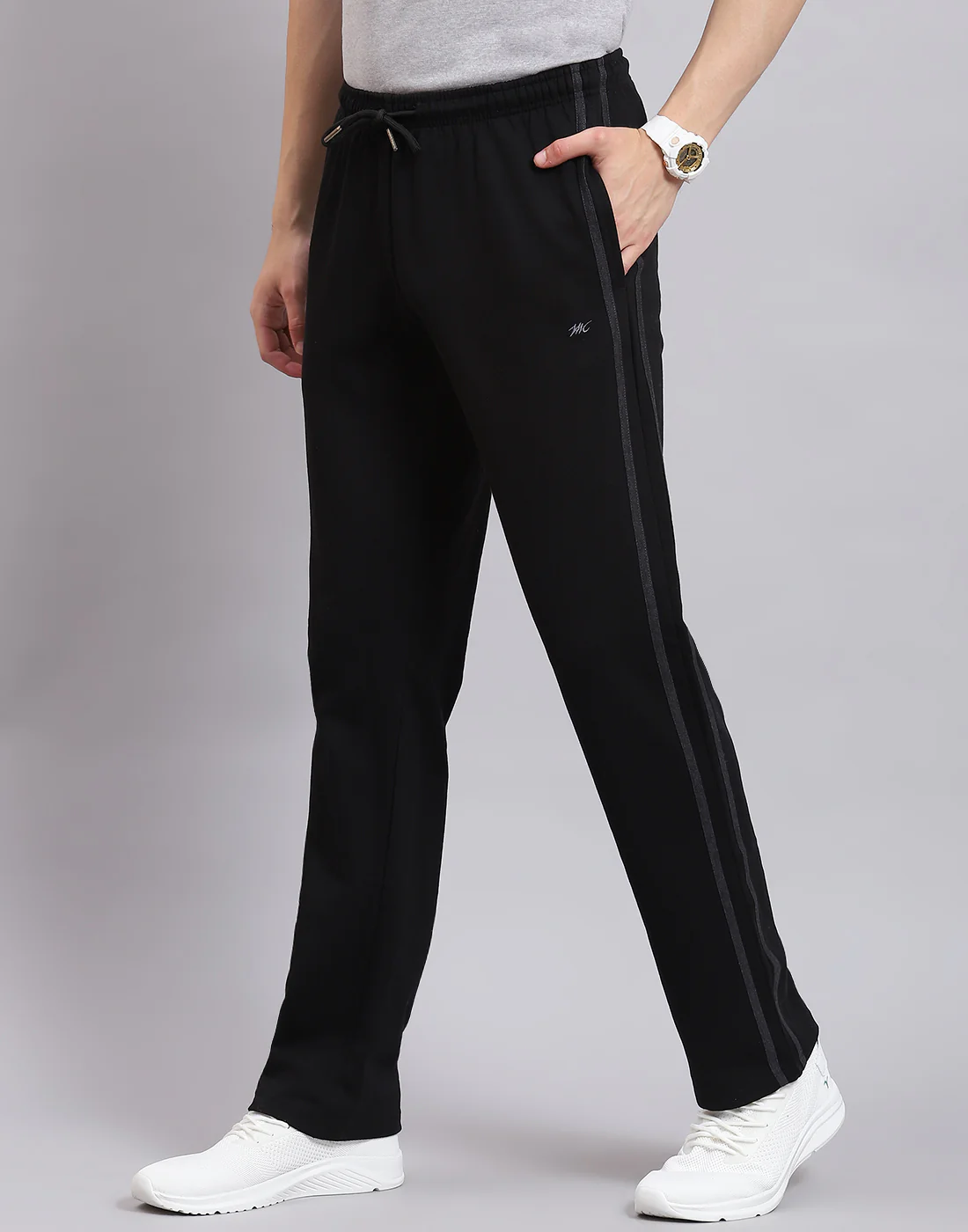 Men Black Solid Regular Fit Winter Lower - Image 3
