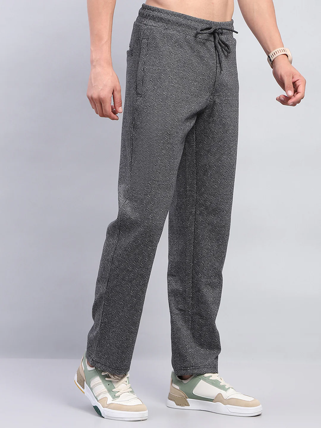 Men Black Solid Regular Fit Lower - Image 4