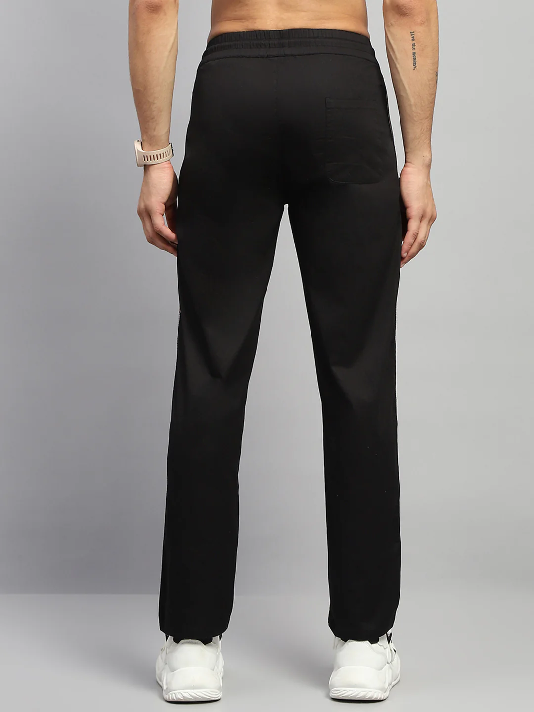 Men Black Solid Regular Fit Lower - Image 5