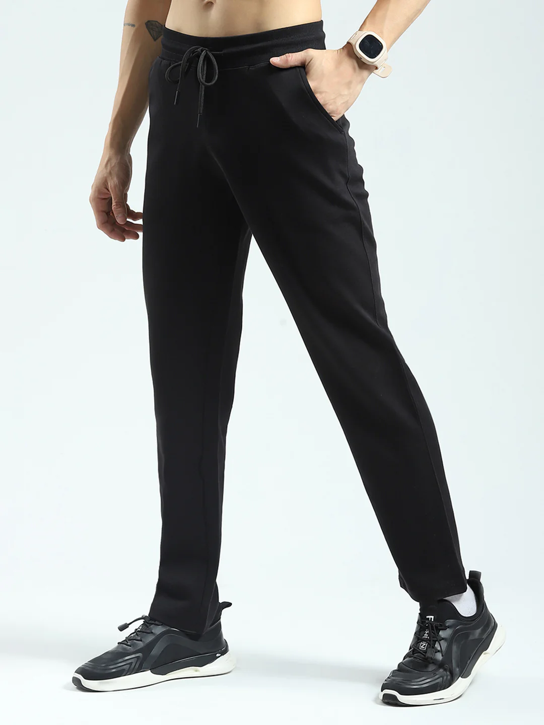 Rock.it Men Black Solid Regular Fit Lower - Image 3