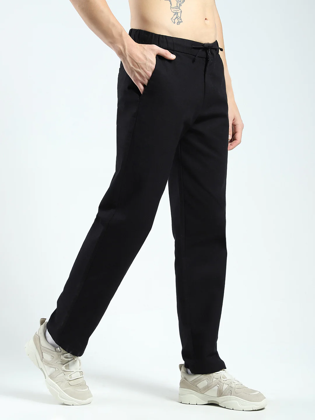Rock.it Men Black Solid Regular Fit Lower - Image 4