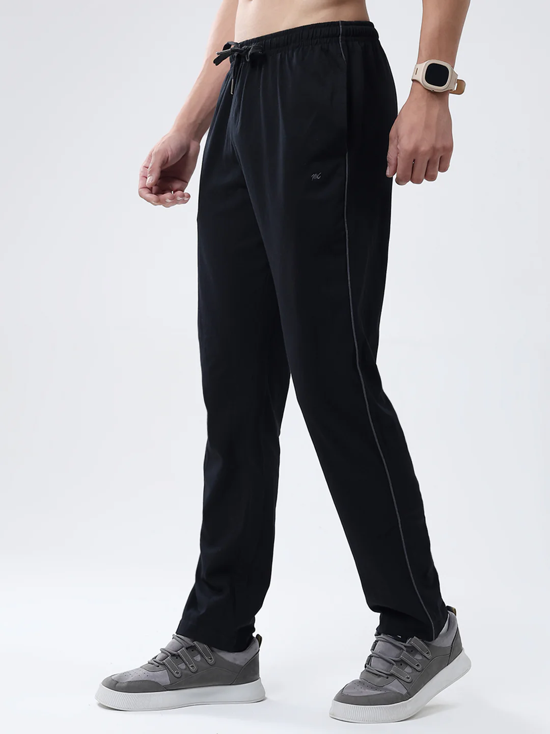 Men Black Solid Regular Fit Lower - Image 3