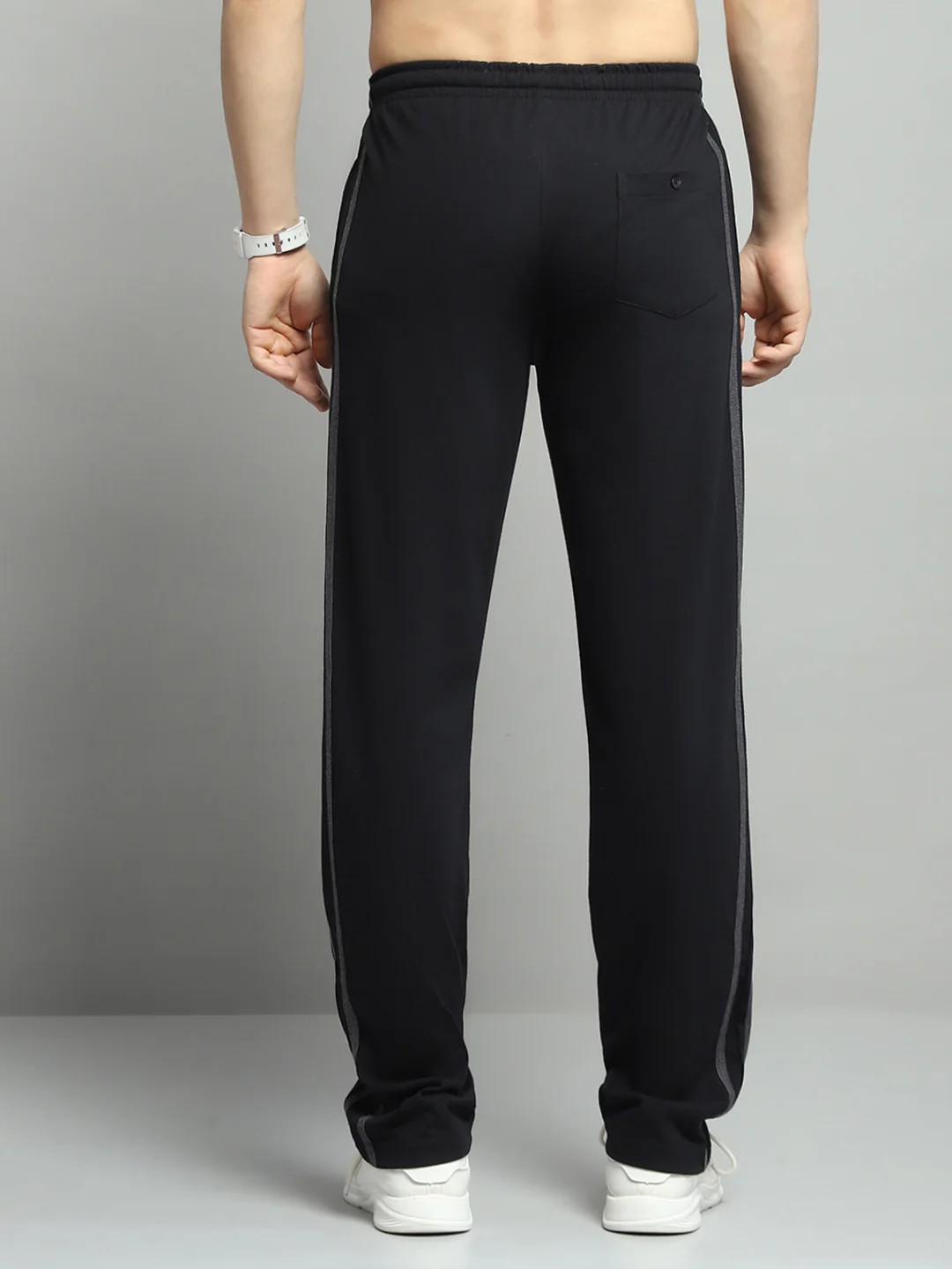 Men Black Solid Regular Fit Lower - Image 5