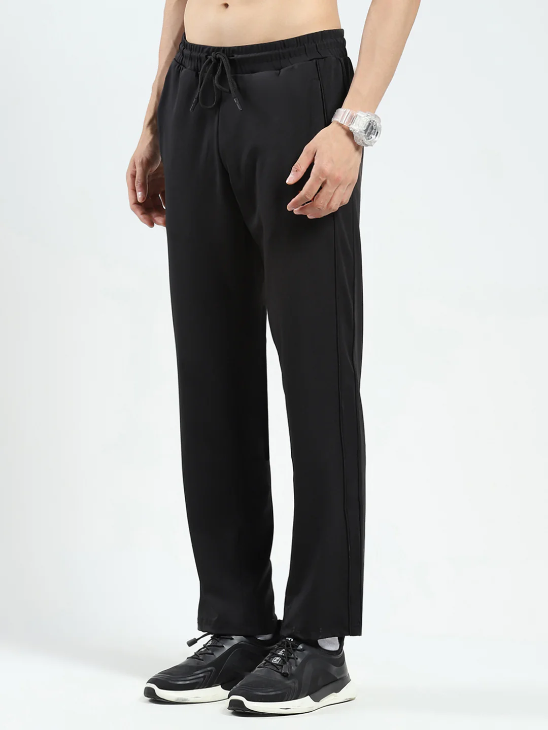 Men Black Solid Regular Fit Lower - Image 3
