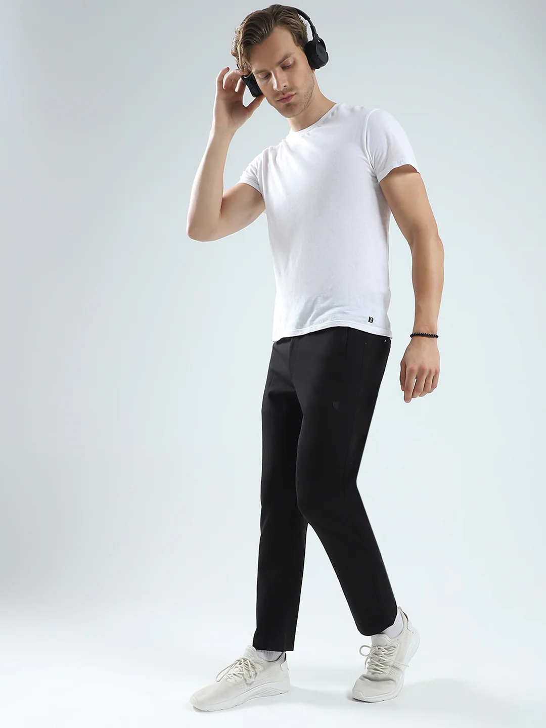 Men Black Solid Regular Fit Lower - Image 2