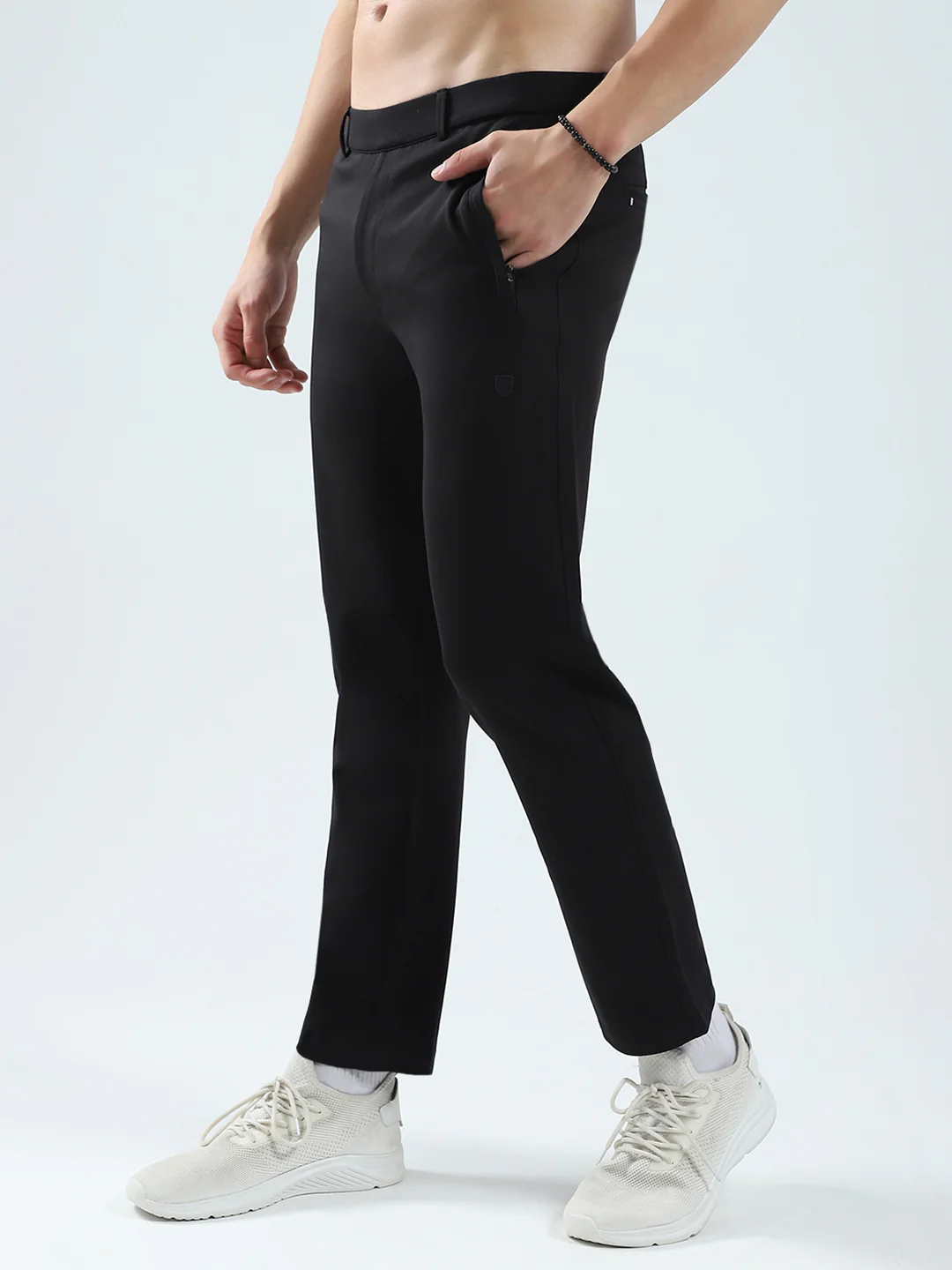 Men Black Solid Regular Fit Lower - Image 3