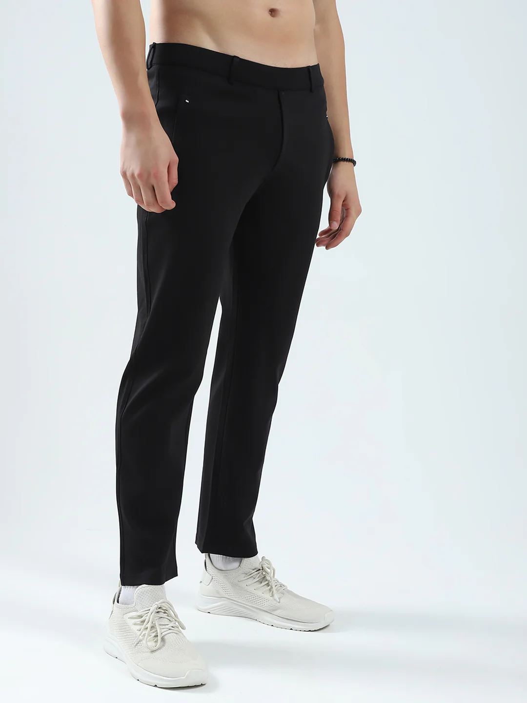 Men Black Solid Regular Fit Lower - Image 4