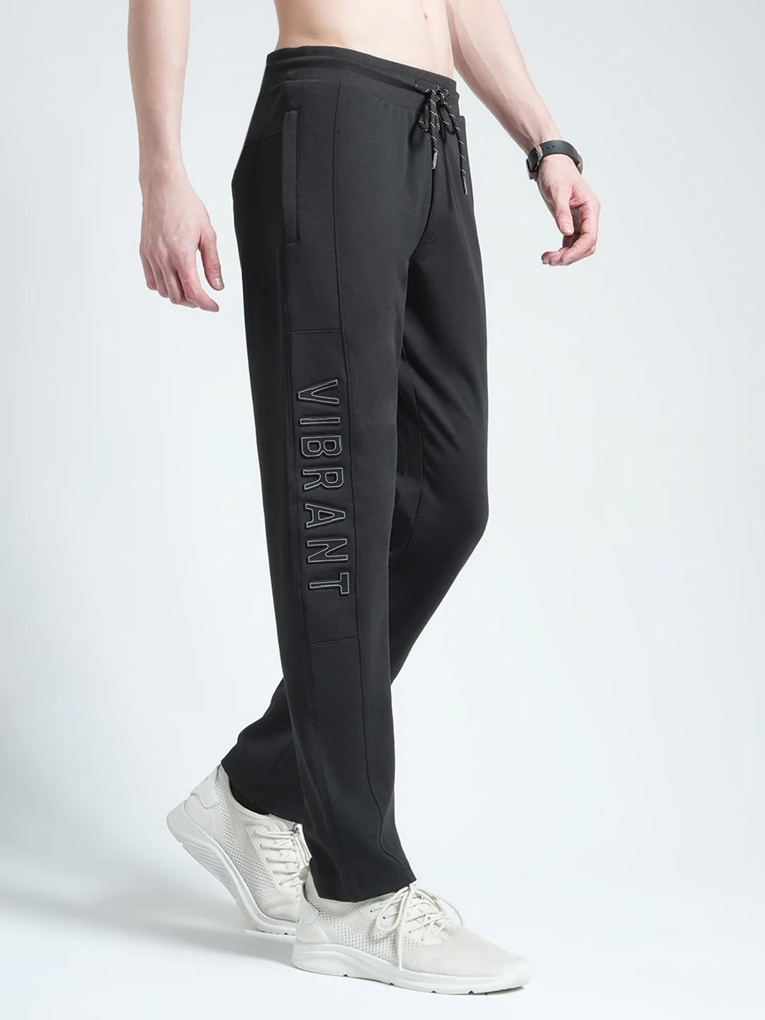 Men Black Solid Regular Fit Lower - Image 4