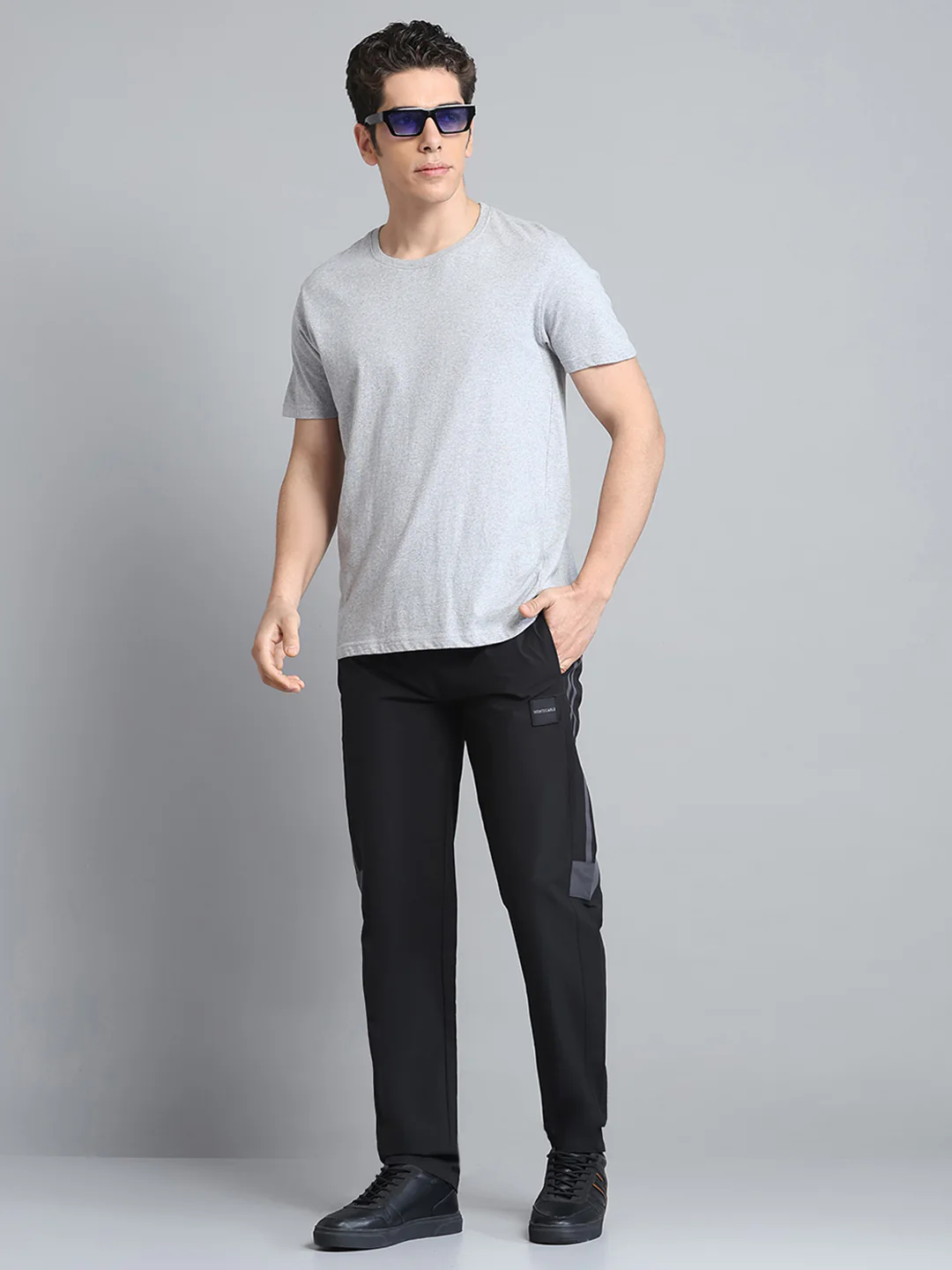 Men Black Solid Regular Fit Lower - Image 2