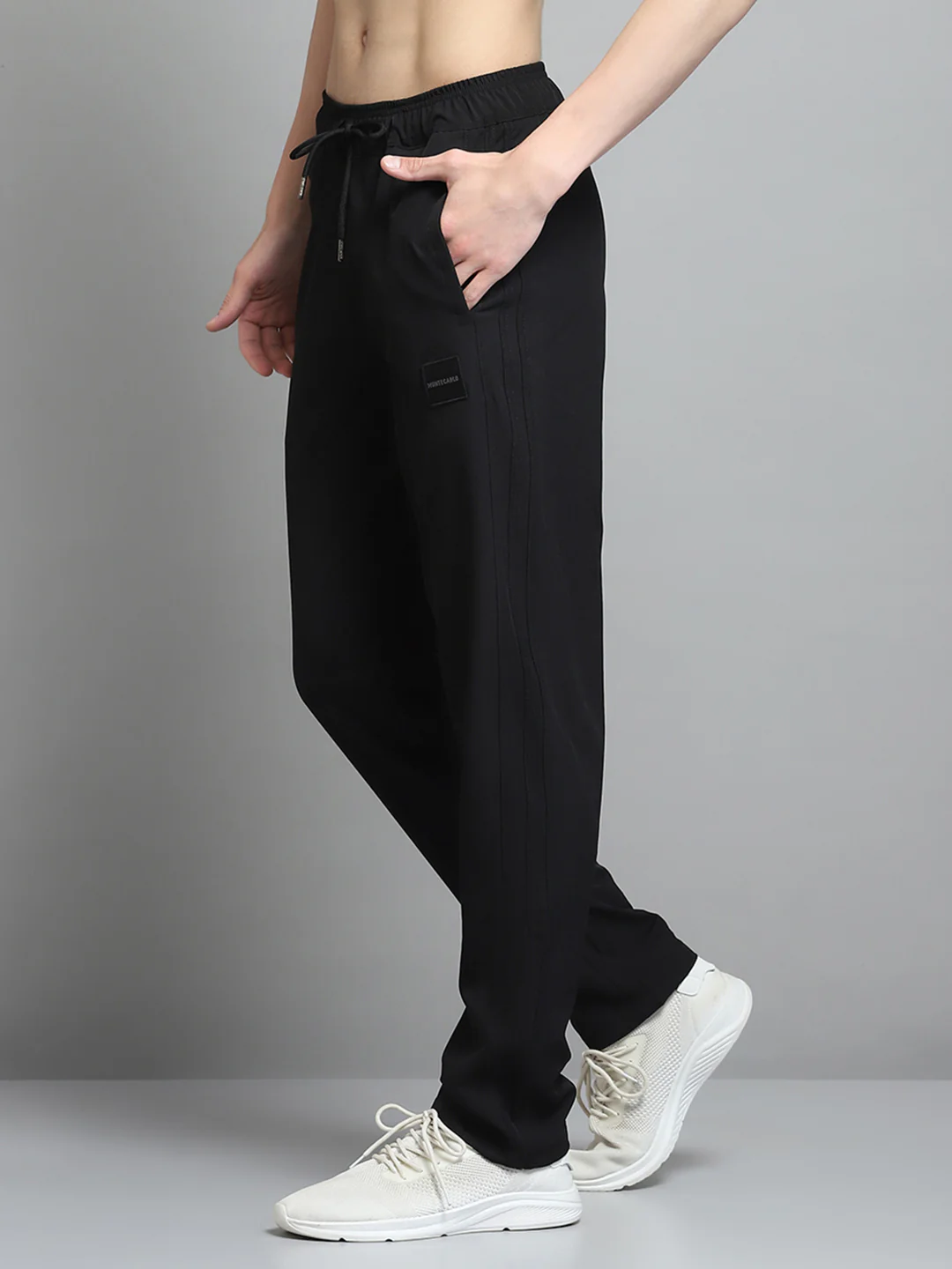 Men Black Solid Regular Fit Lower - Image 3