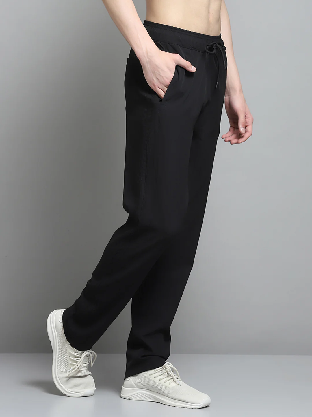 Men Black Solid Regular Fit Lower - Image 4