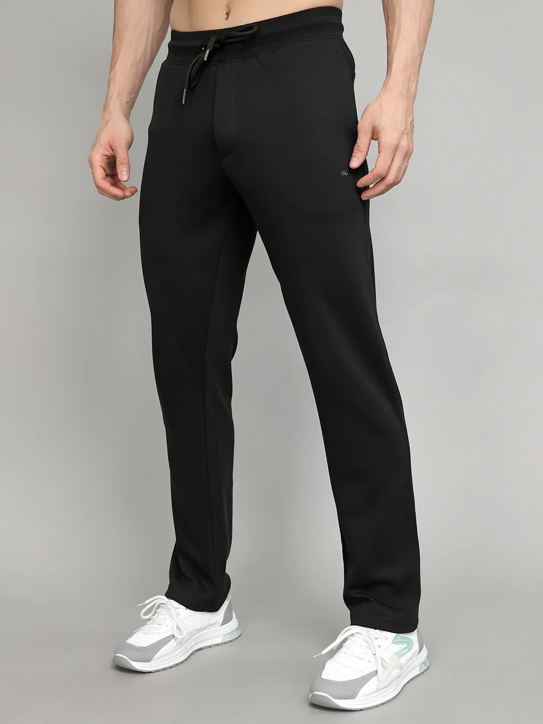 Men Black Solid Regular Fit Lower - Image 2