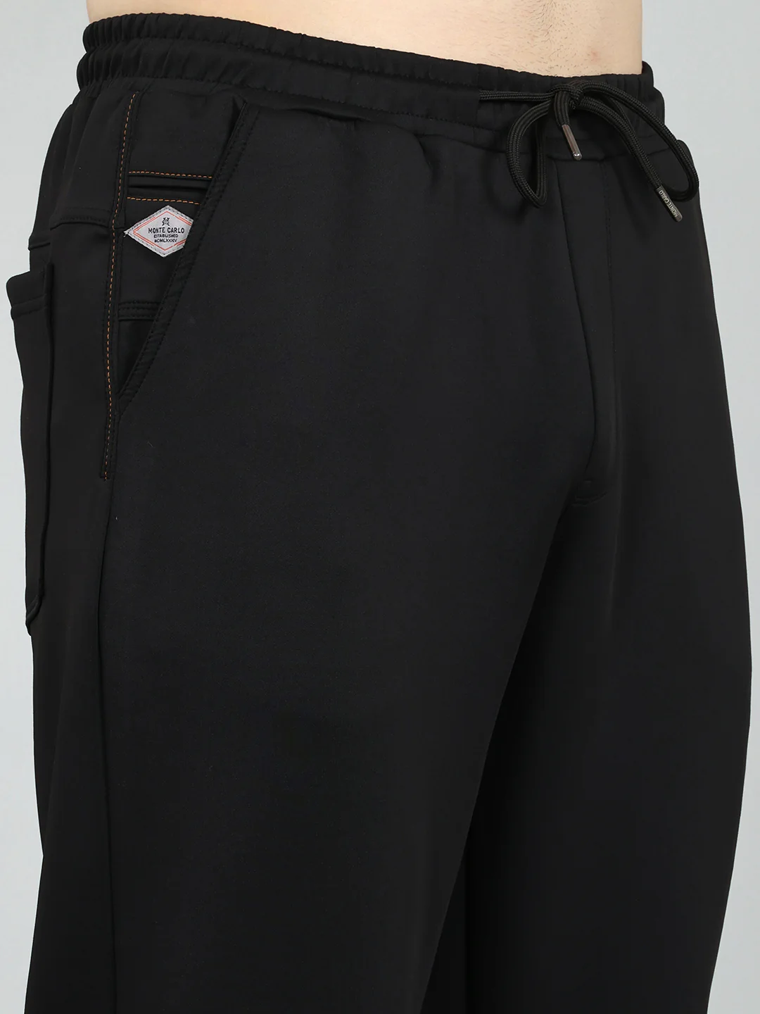 Men Black Solid Regular Fit Lower - Image 4