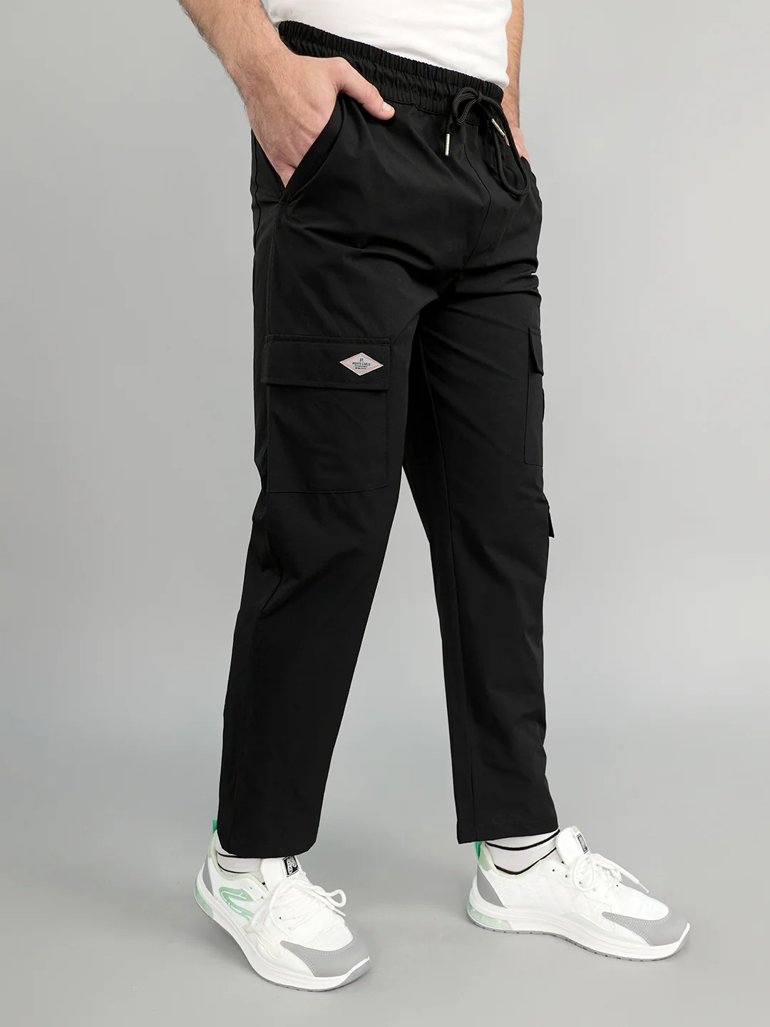 Men Black Solid Regular Fit Lower - Image 3