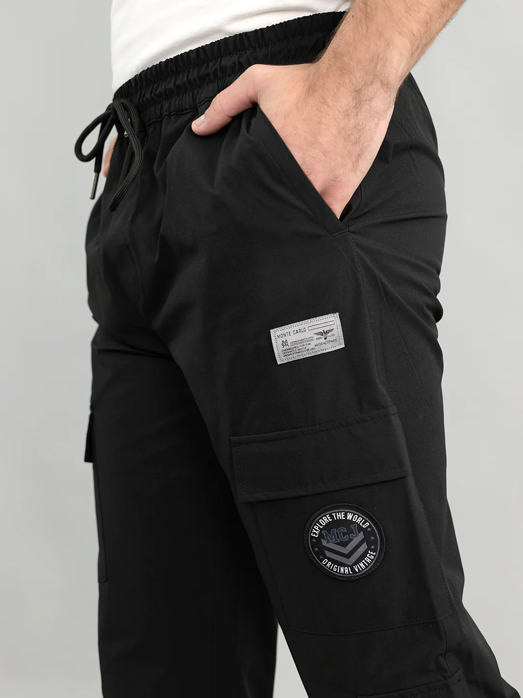 Men Black Solid Regular Fit Lower - Image 5