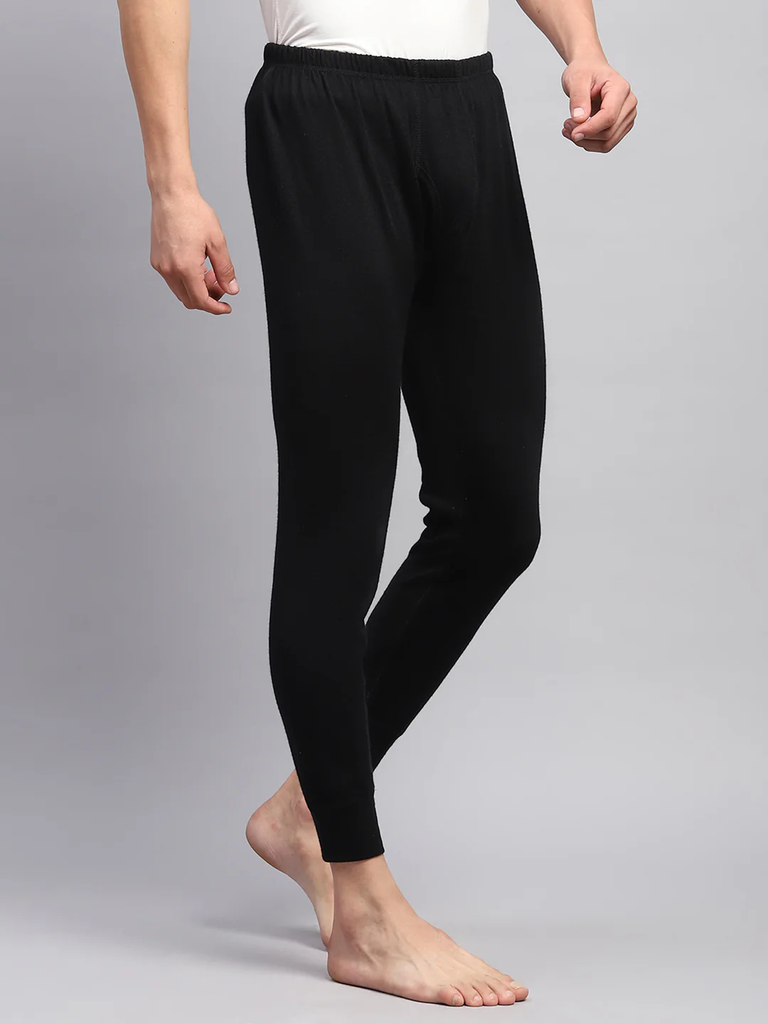 Men Black Solid Regular Fit Lower - Image 4
