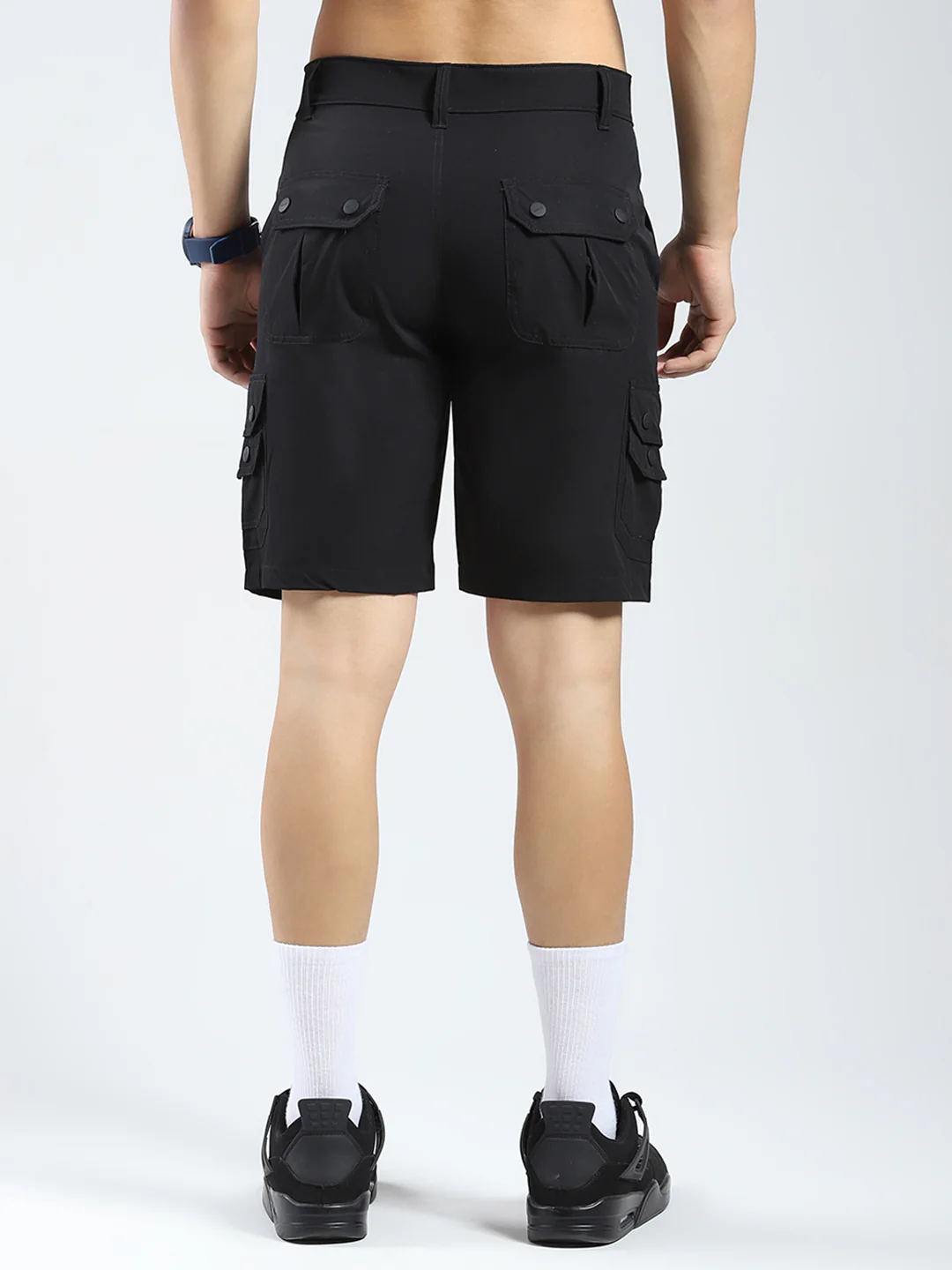 Rock.it Men Black Solid Regular Fit Shorts - Image 5