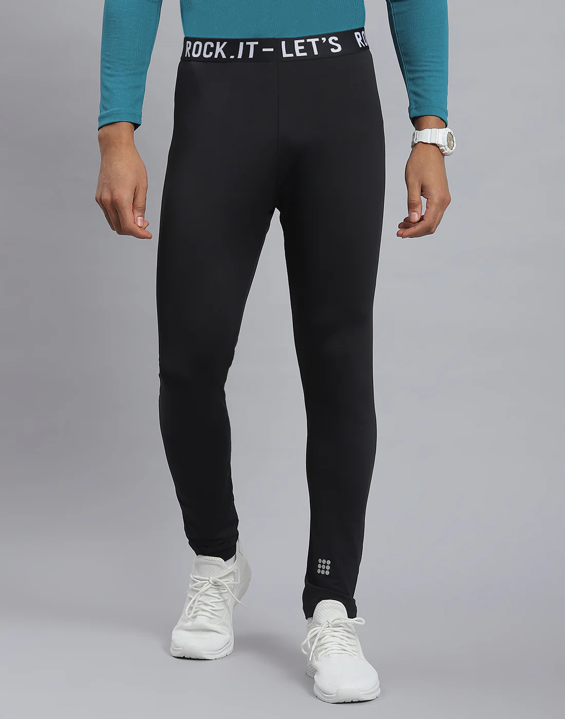 Rock.it Men Black Solid Regular Fit Tights - Image 2