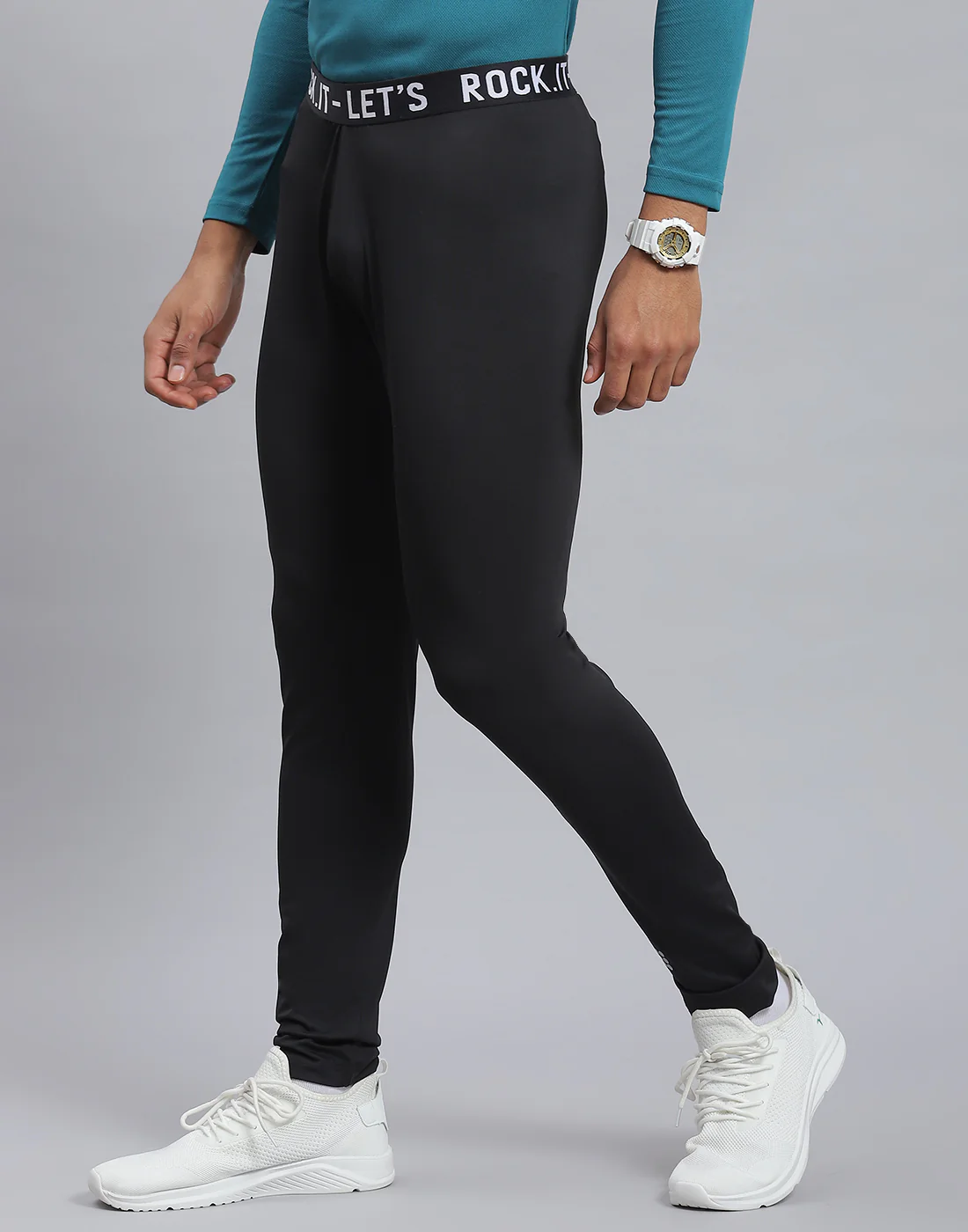 Rock.it Men Black Solid Regular Fit Tights - Image 3