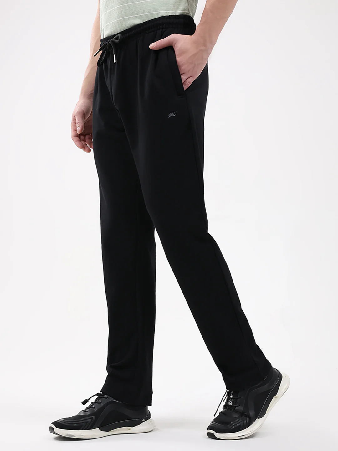 Men Black Solid Regular Fit Winter Lower - Image 4