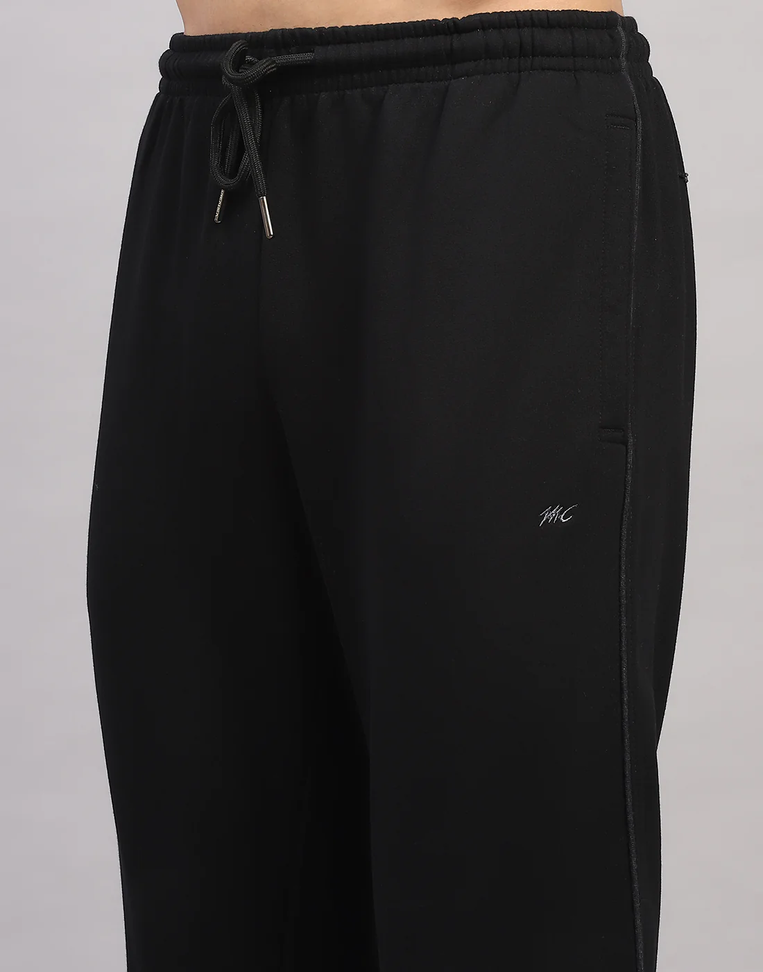 Men Black Solid Regular Fit Winter Lower - Image 7