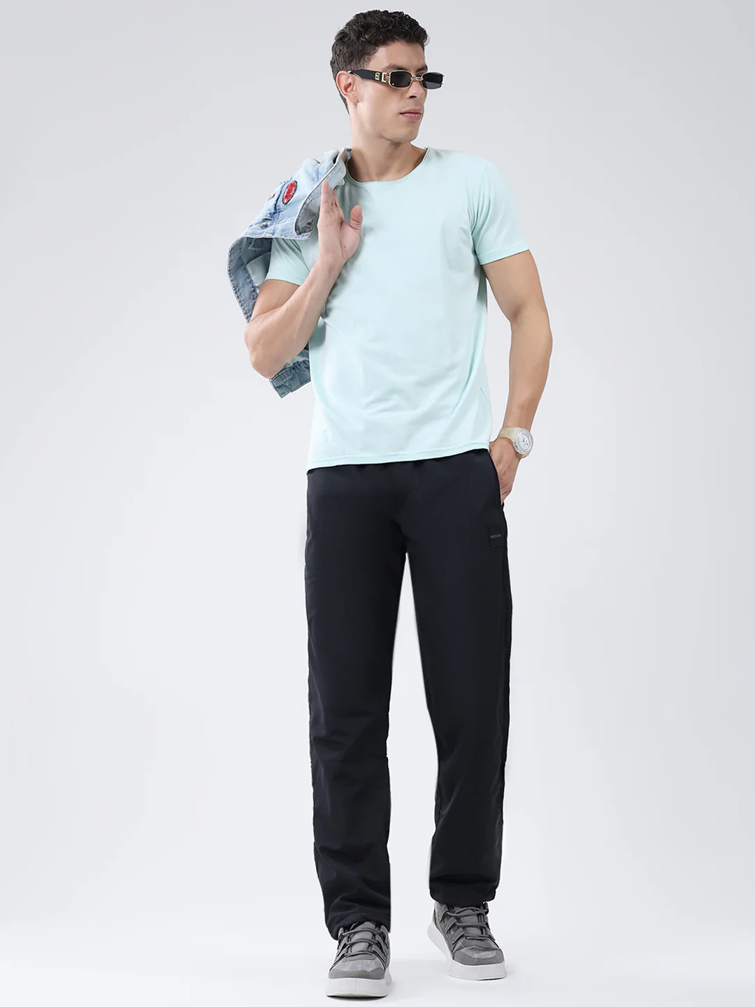 Men Black Solid Regular Fit Winter Lower - Image 2