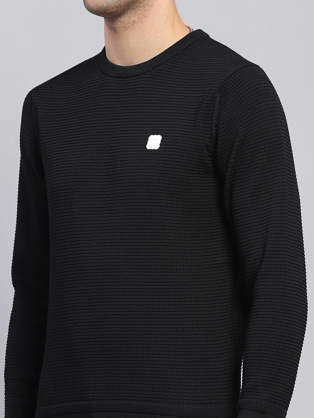Rock.it Men Black Solid Round Neck Full Sleeve Pullover - Image 6