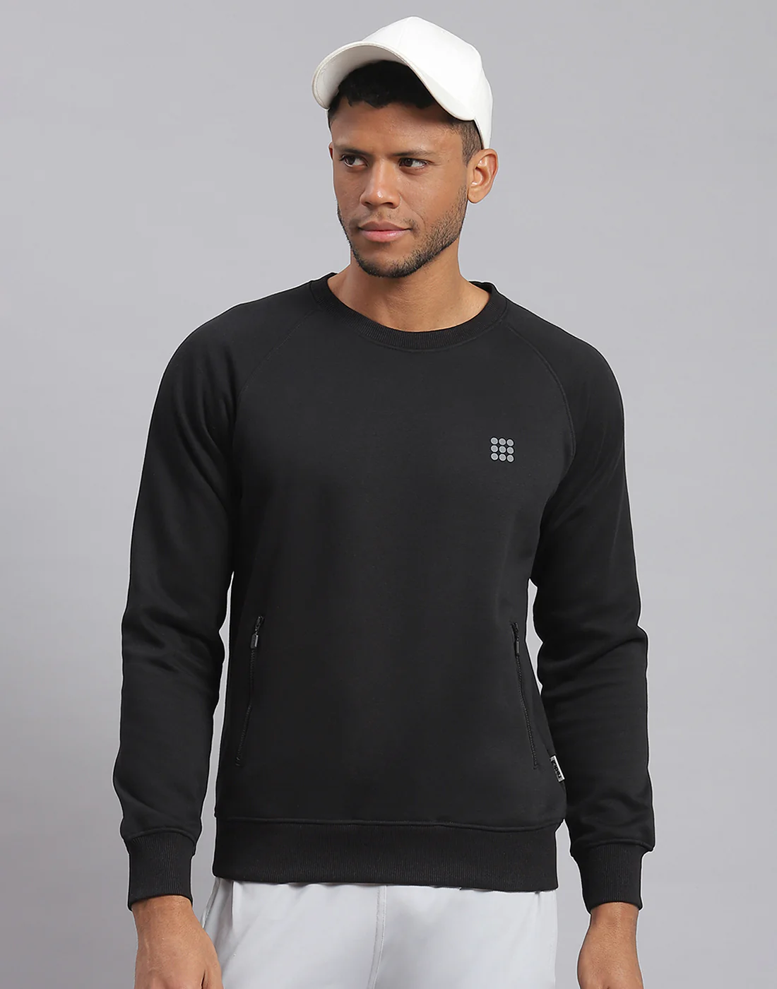 Rock.it Men Black Solid Round Neck Full Sleeve Sweatshirt - Image 2