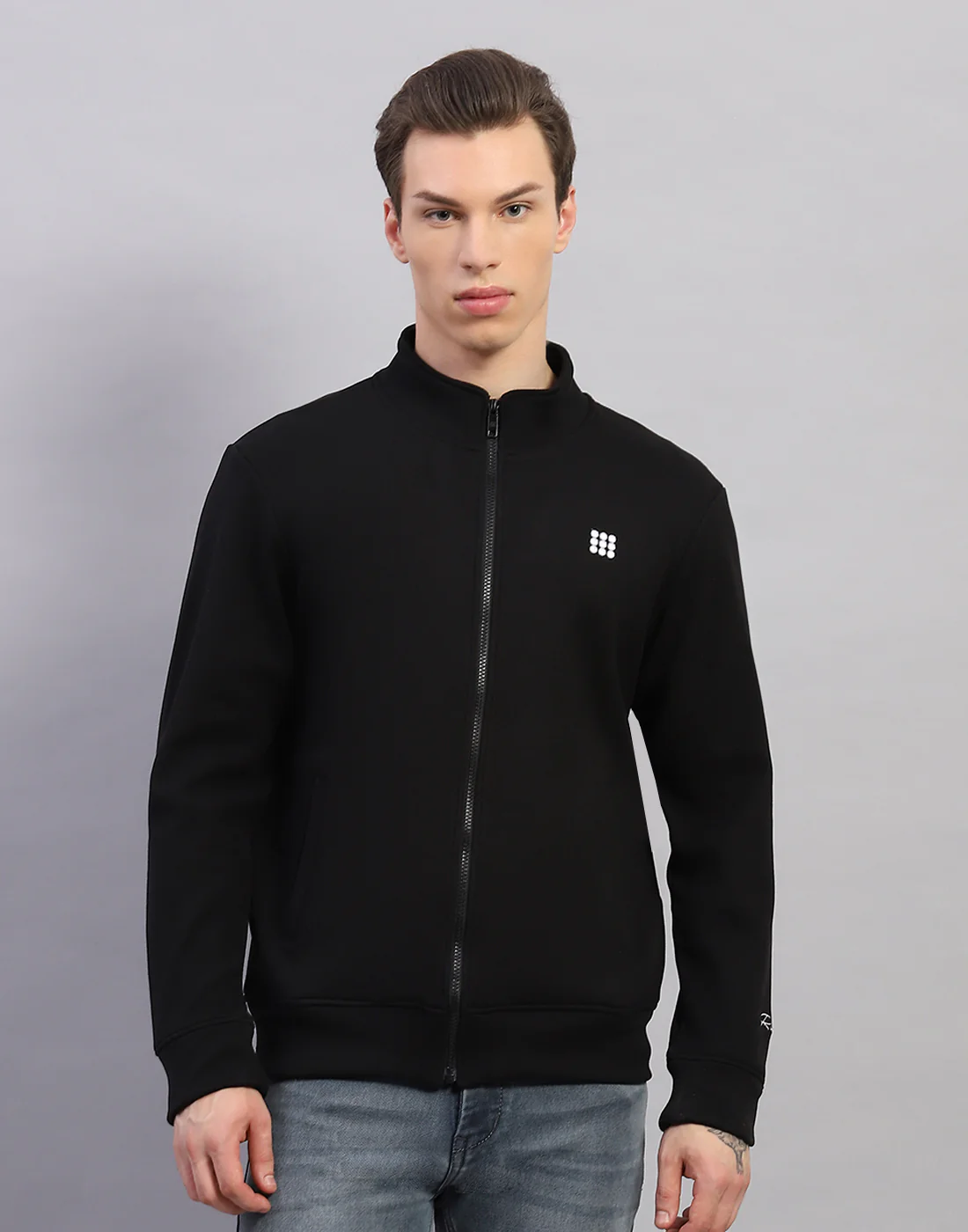 Rock.it Men Black Solid Round Neck Full Sleeve Sweatshirt - Image 2