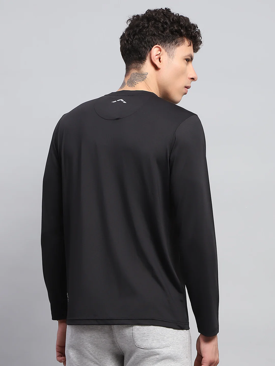 Rock.it Men Black Solid Round Neck Full Sleeve Winter T-Shirt - Image 5