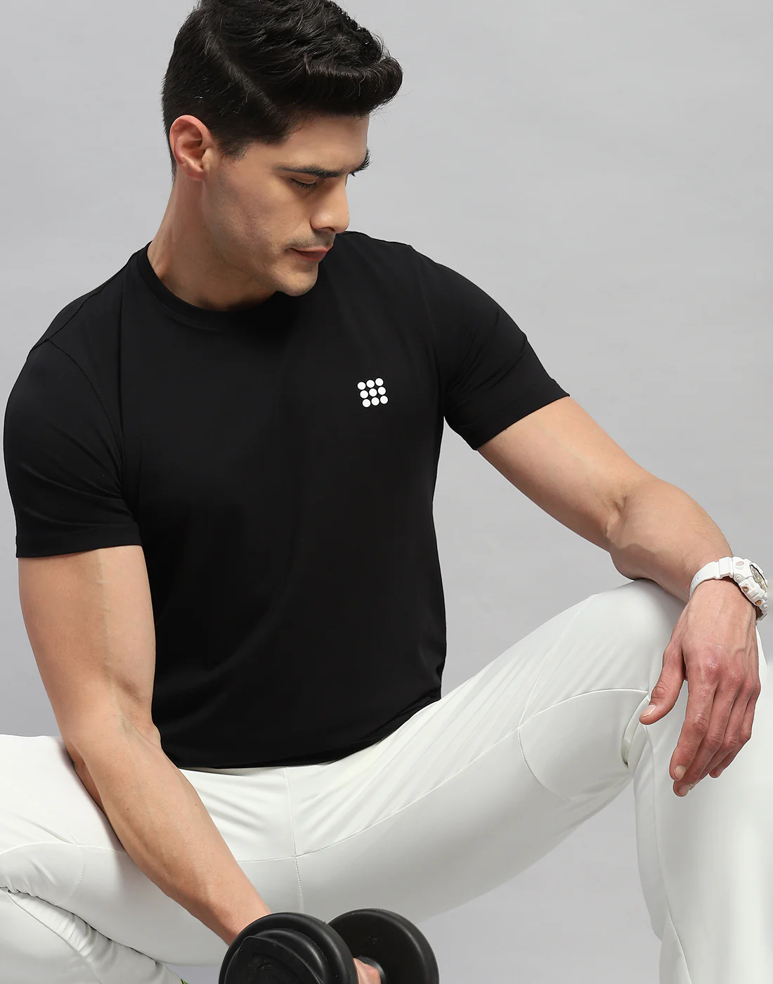 Rock.it Men Black Solid Round Neck Half Sleeve T-Shirt - Image 7