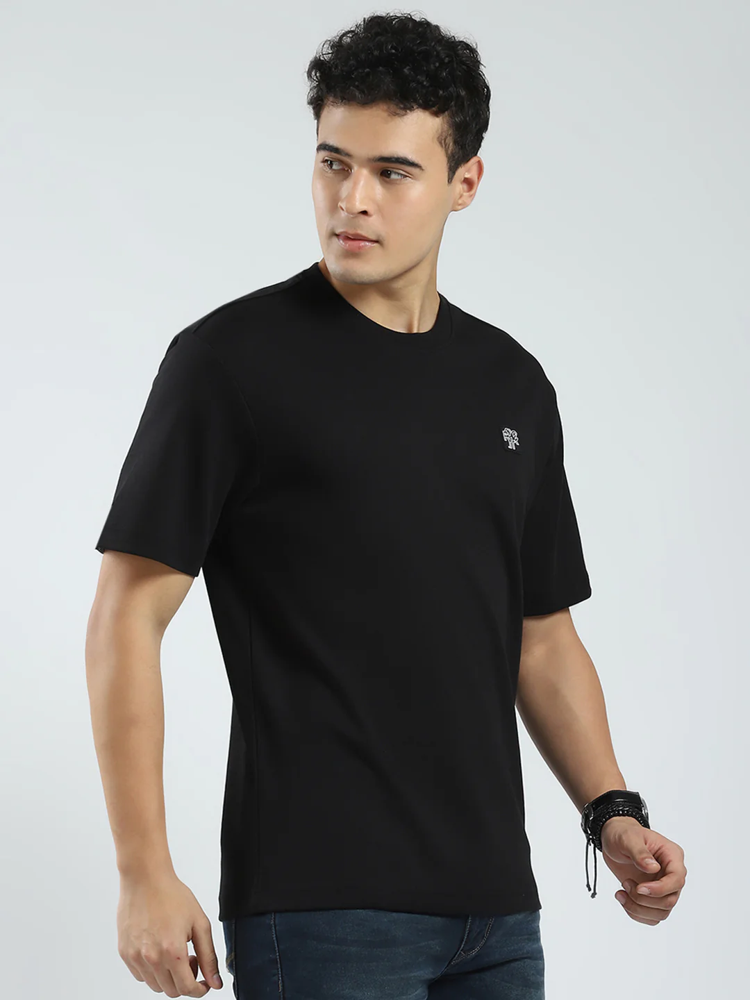 Rock.it Men Black Solid Round Neck Half Sleeve T-Shirt - Image 4