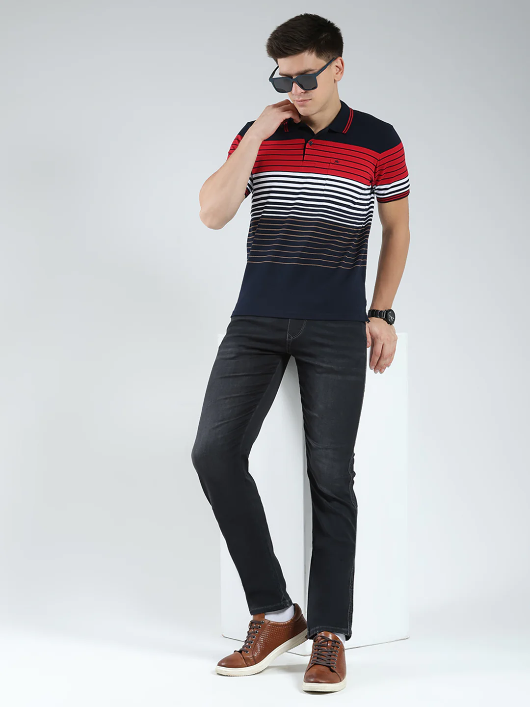 Men Black Solid Slim Fit Denim - Image 2