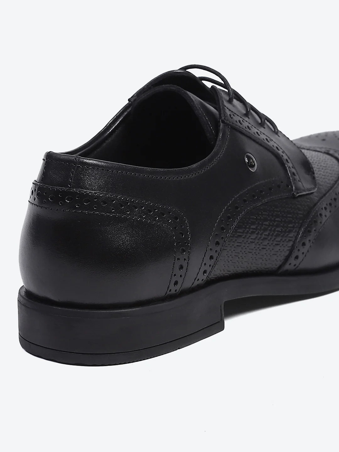 Men Black Lace Up Genuine Leather Formal Brogues - Image 8