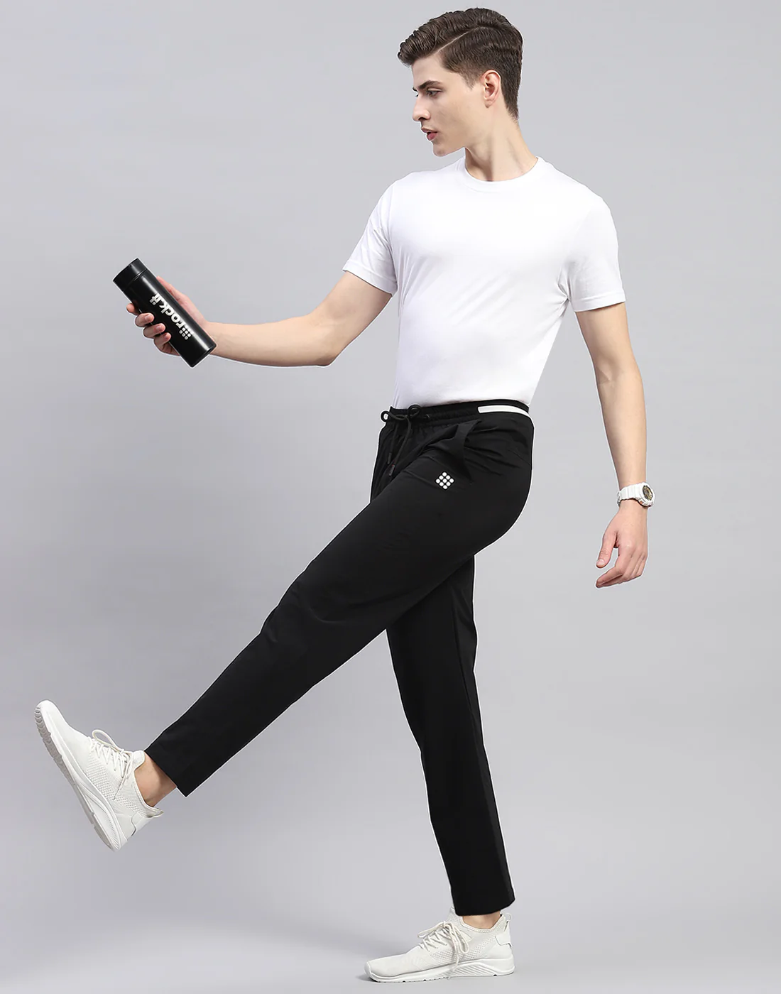 Rock.it Men Black Solid Smart Fit Lower - Image 2