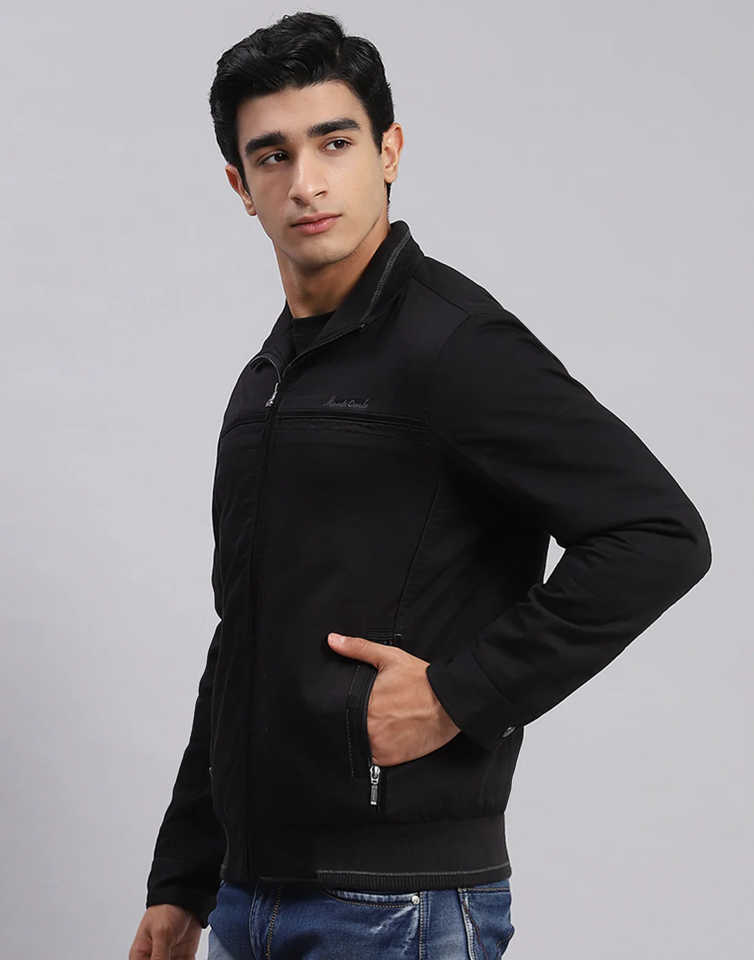 Men Black Solid Spread Collar Full Sleeve Jackets - Image 4