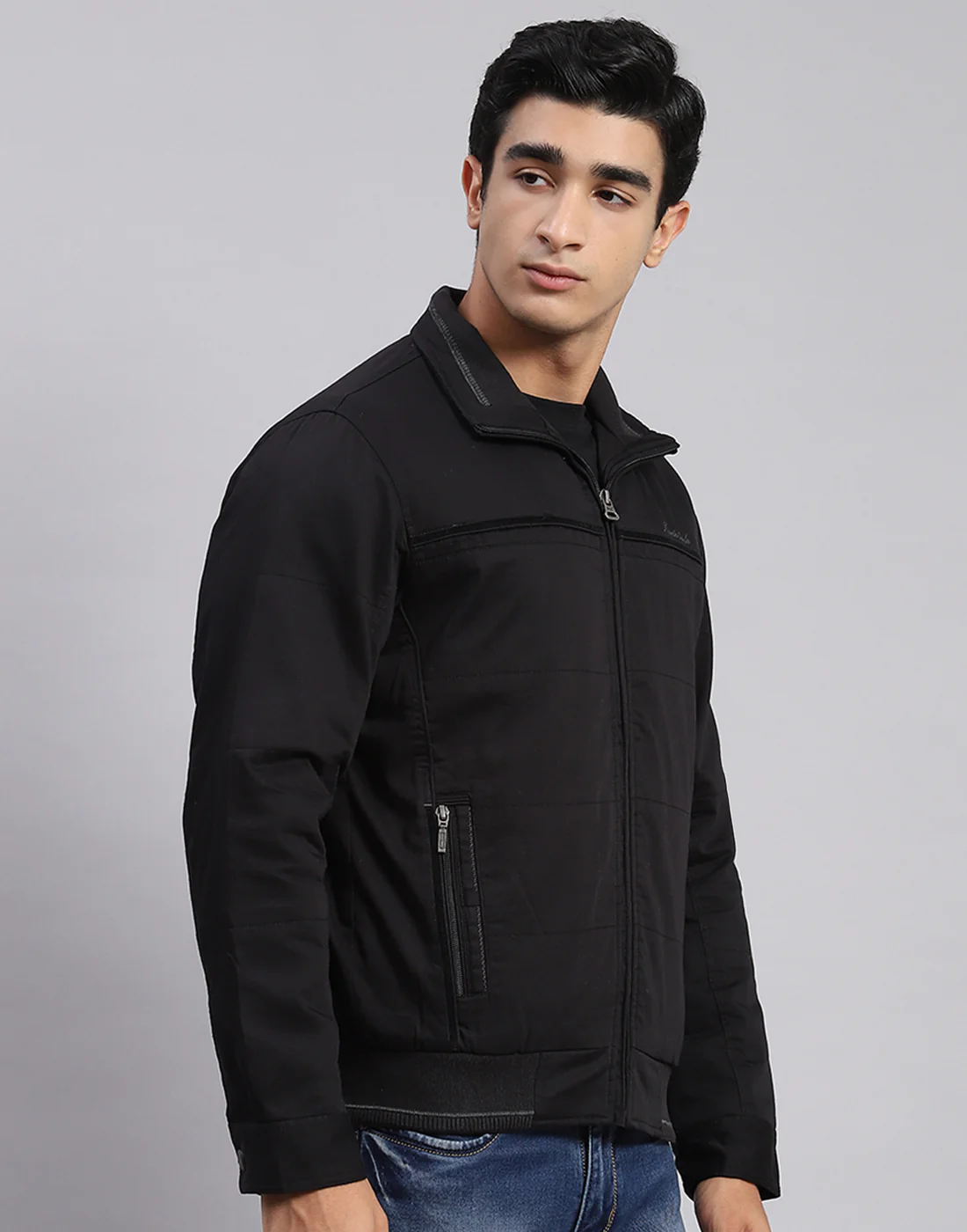 Men Black Solid Spread Collar Full Sleeve Jackets - Image 5
