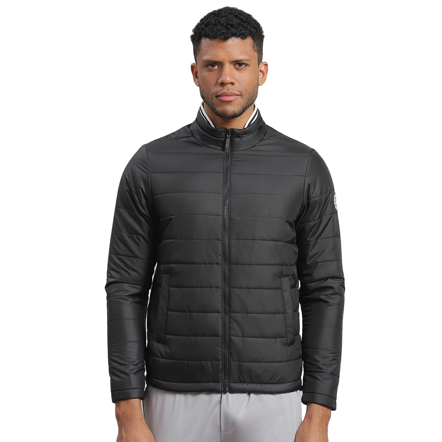 Rock.it Men Black Solid Stand Collar Full Sleeve Jacket - Image 5